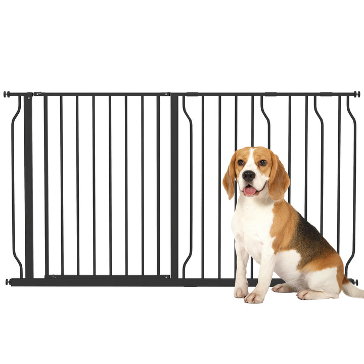 PawHut Hunde Türschutzgitter Treppenschutzgitter, 75-145 cm Hunde Türgitter, Baby Türgitter, Klemmgi
