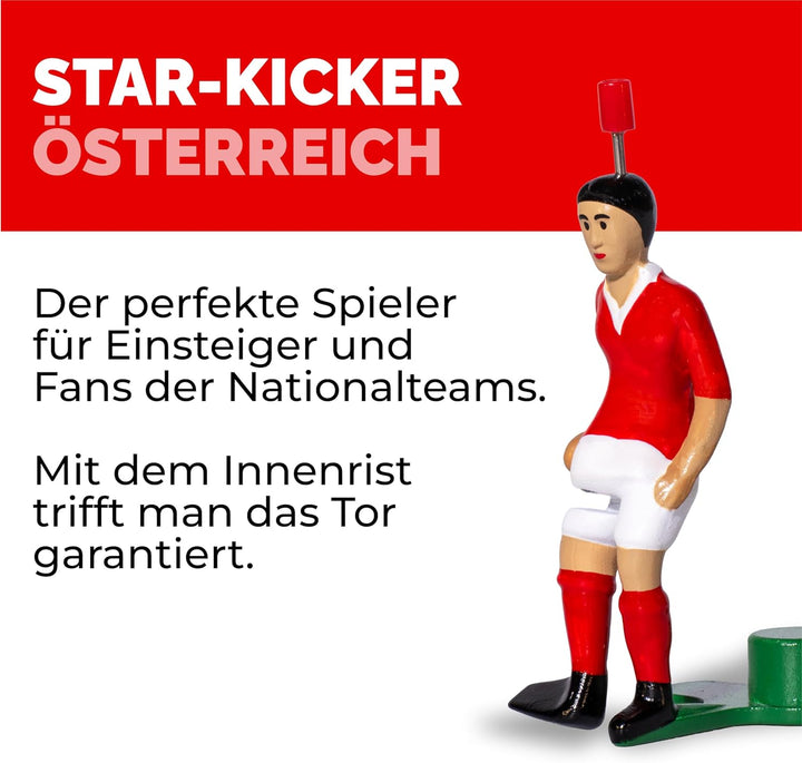 TIPP-KICK Österreich-Box I Original Set Österreich-Star-Kicker & Österreich-Soundchip in der Torwand
