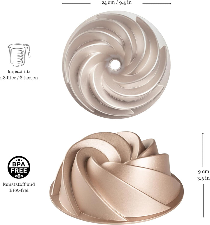 Erreke Gugelhupfform, Professionelle Qualität Kuchenform Ø 24 cm, Gugelhupf Backform, Sehr Widerstan