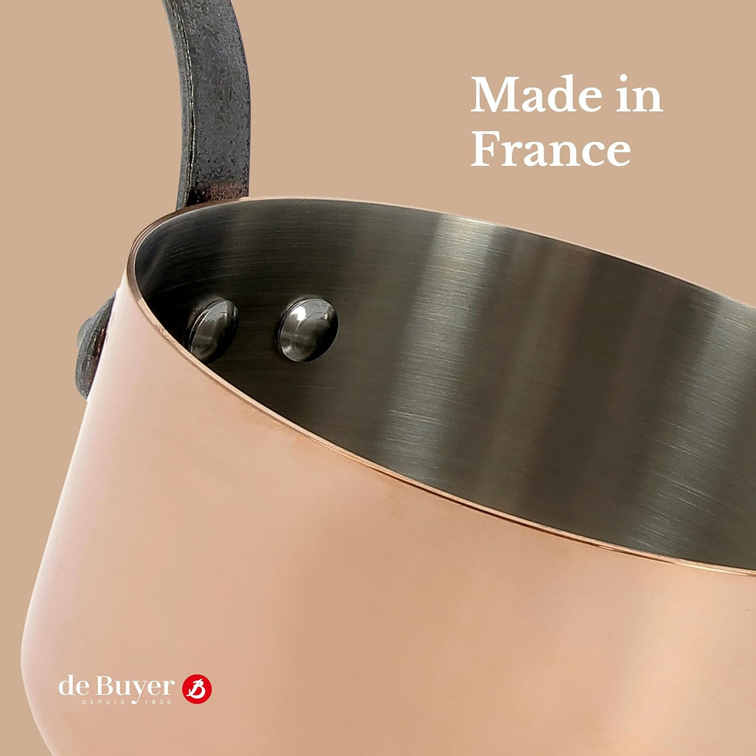 De Buyer 'Inocuivre First Classe'Kochtopf, Kupfer, Edelstahl, mit Schaft aus Stahl, Diamètre 20 cm 2