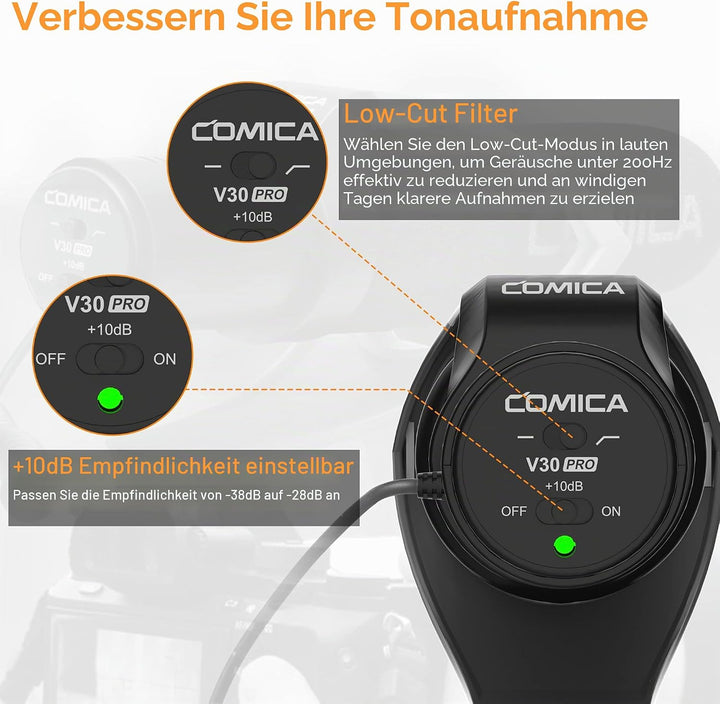 comica CVM-V30 Pro Kamera Richtmikrofon Shotgun Video Supernierenmikrofon für Canon Nikon Sony Panas