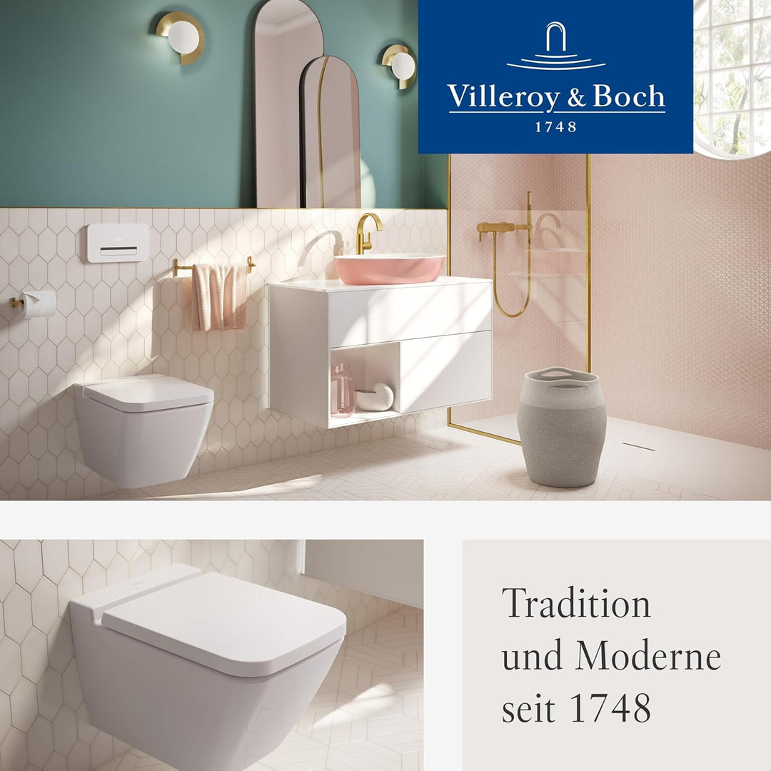 Villeroy & Boch Finion WC-Sitz - Toilettendeckel mit Absenkautomatik - Abnehmbarer, bruchsicherer To