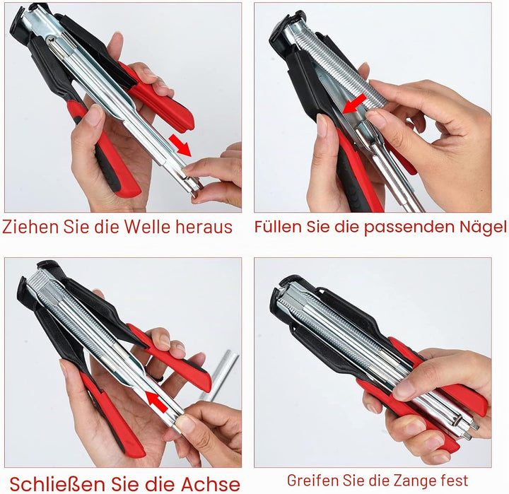 BREUAILY Hog Ring Zange Kit Automatische Zaun Zange mit 2500 Stück C-Typ Clip Zäune Zange Installati