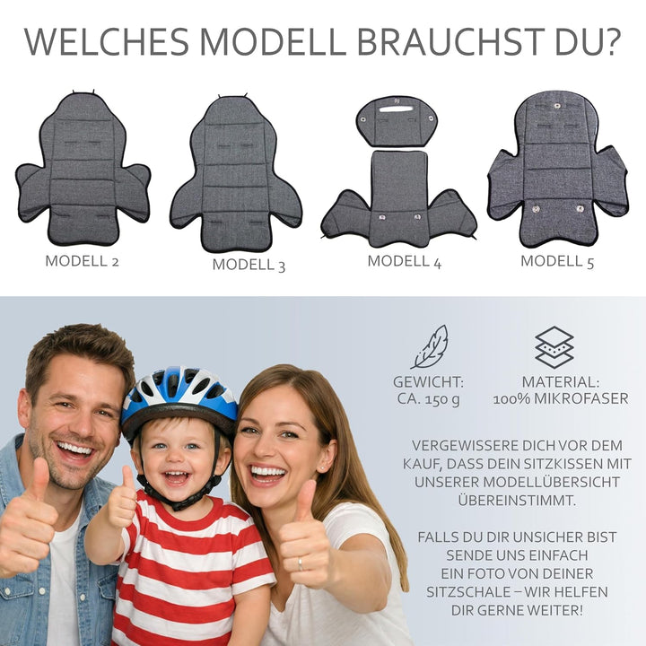 Ersatzbezug Sitzkissen Bezug [Auflage für Kinder Fahrradsitz] kompatibel mit Römer Jockey (blau meli