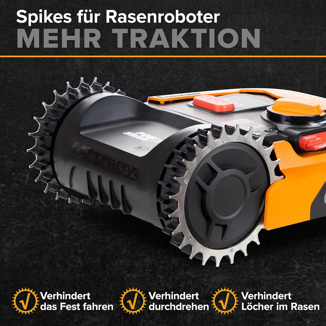 Mähroboter Rasenroboter Spikes Traktionsverbesserung für Worx Landroid S und M entgratet 3mm für noc
