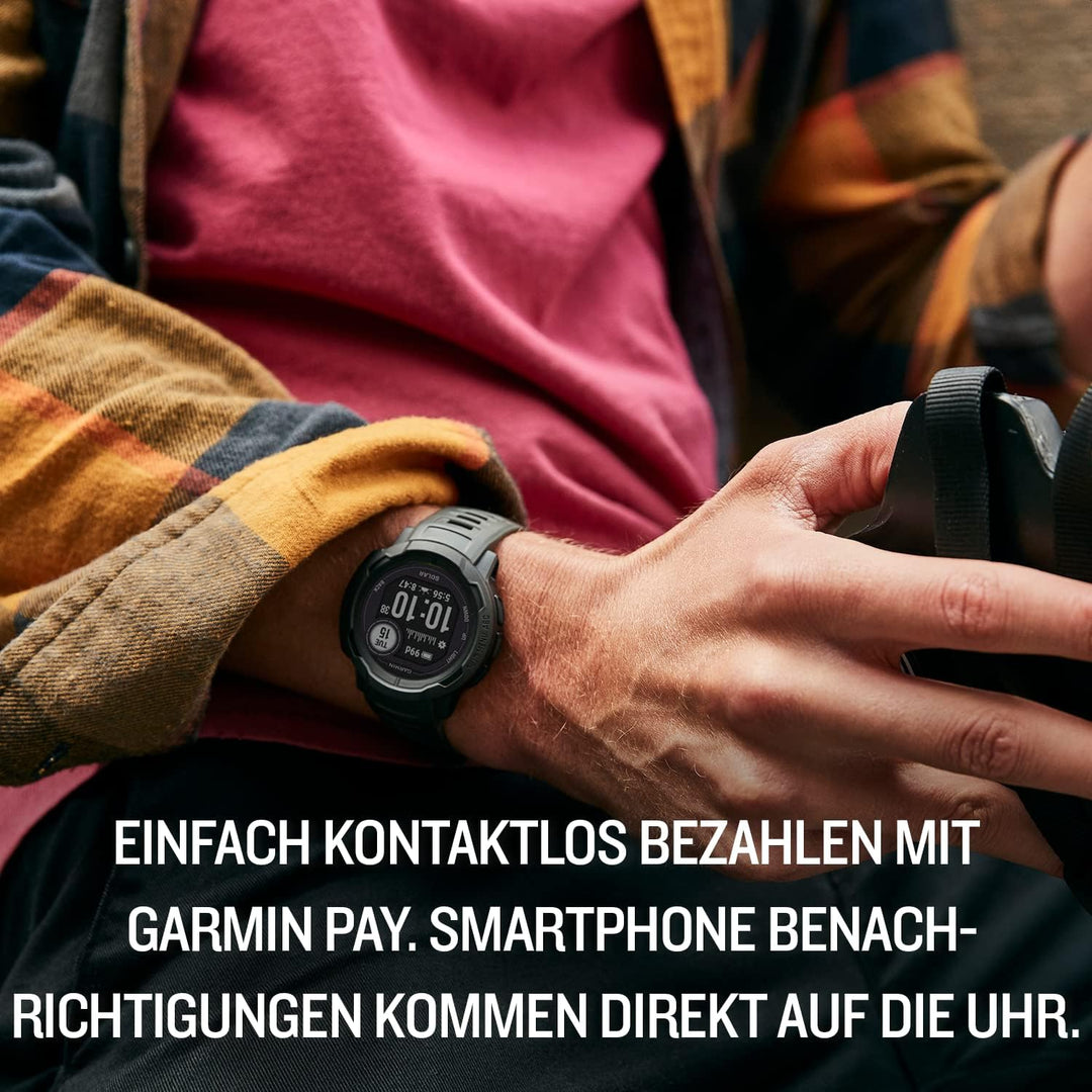Garmin Instinct 2 Solar – GPS-Smartwatch mit unendlicher Akkulaufzeit im Smartwatch-Modus, über 40 S