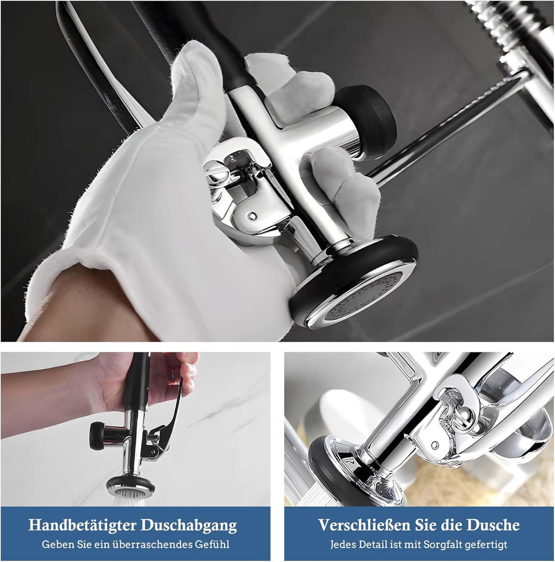 aleawol Profi Gastro Handbrause, Messing Spülbrause Gastro Ersatzkopf Premium Geschirrbrause Gastro