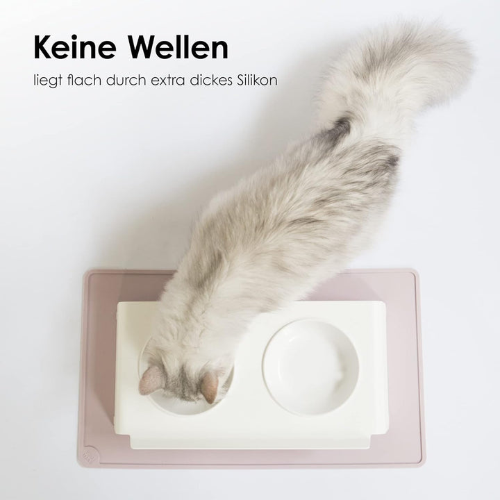 LucyBalu® Napfunterlage für Katzen | Katzenmatte für Wasser- & Futternapf | Silikonmatte als rutschf