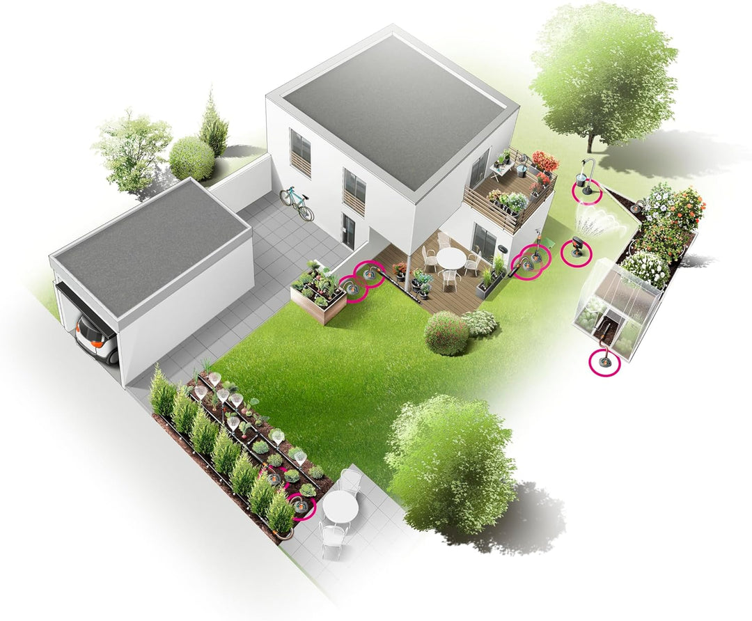 Gardena Sprinklersystem Start-Set Pipeline mit Viereckregner: Komplettset für den Einstieg in das Pi