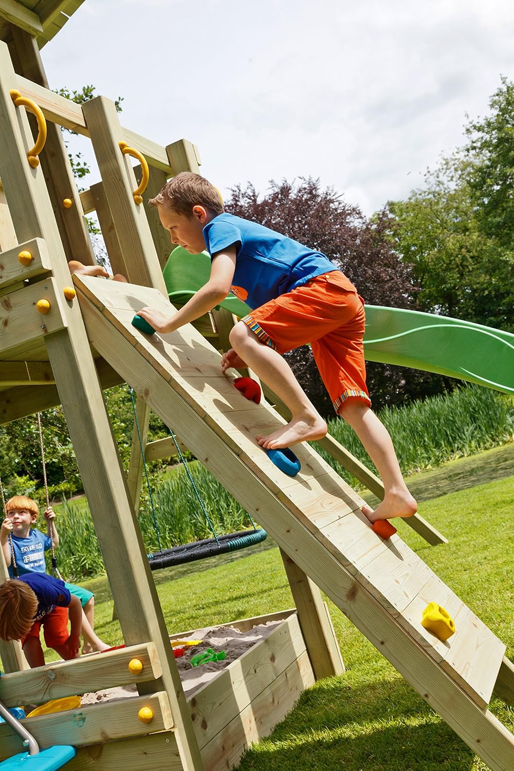 Blue Rabbit 2.0 Spielturm BEACH HUT mit Rutsche 2,30 m oder 2,90 m inkl. Wasseranschluss, Kletterwan