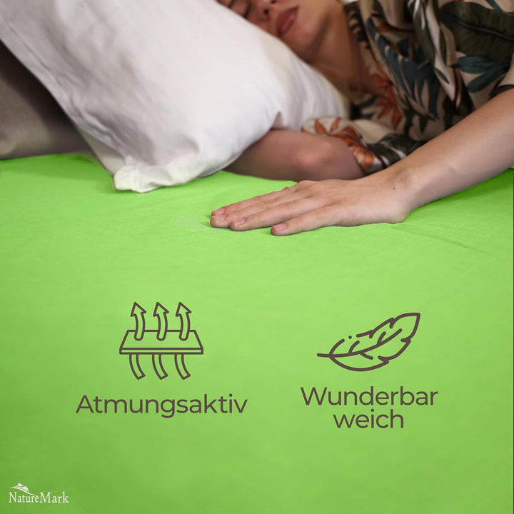 Green Mark Klassische Bettlaken – 2er Pack Flache Laken aus 100% Baumwolle, ohne Gummi, hautfreundli