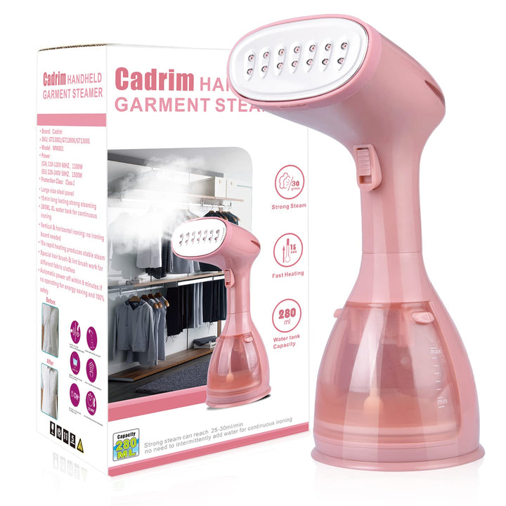 Dampfglätter Steamer, Cadrim Reisebügeleisen Dampfbügeleisen tragbarer mit 280ml Wassertank für Haus