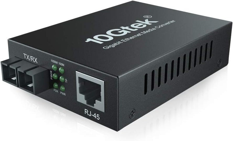 10Gtek® Gigabit Ethernet Medienkonverter, mit Built-in 1Gb Multi-Mode SC Transceiver, Multi-Mode Dua