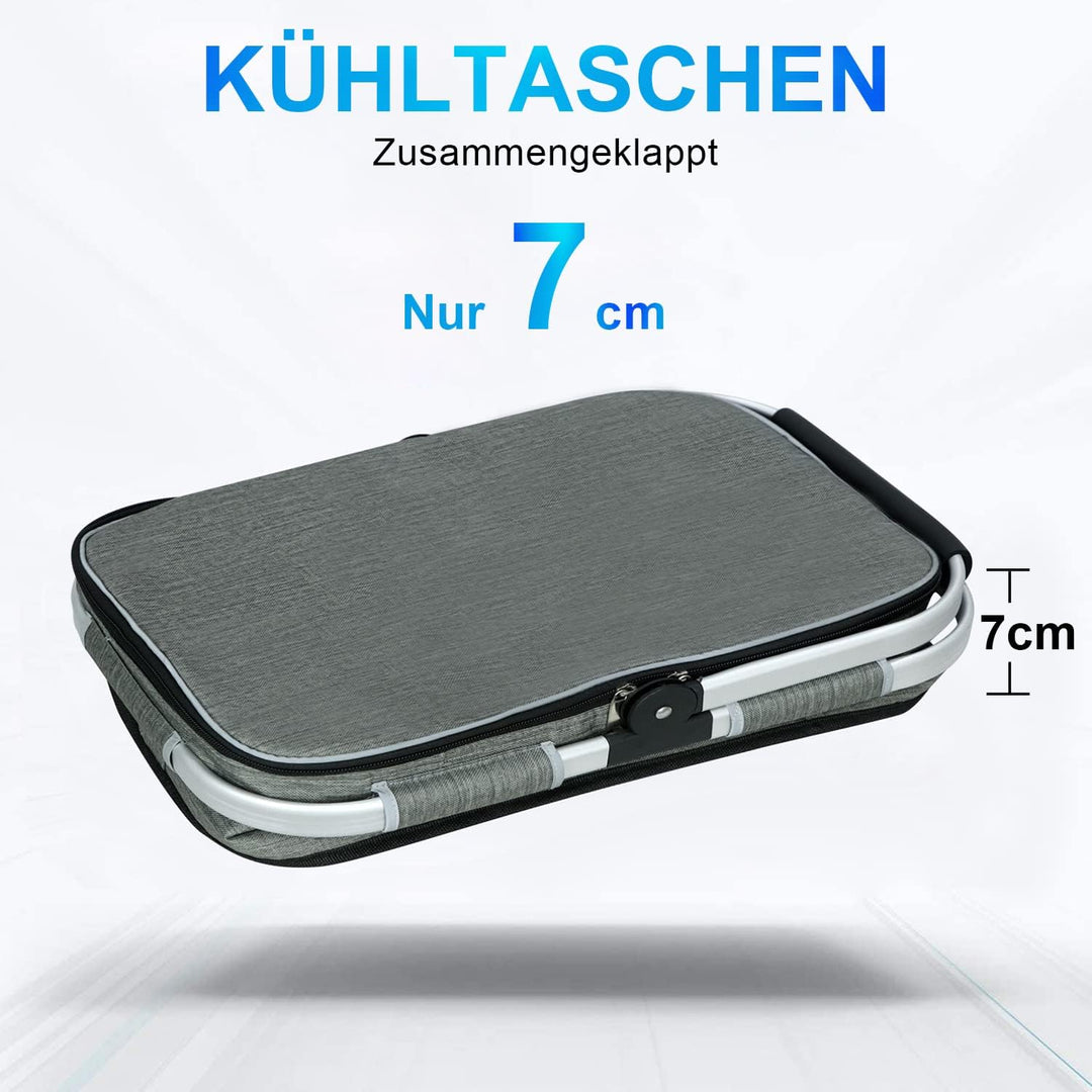 LIQINGG 35L Kühltasche Einkaufskorb Grosse isolierte Kühlkorb Lunchtasche Thermotasche für Büro Camp