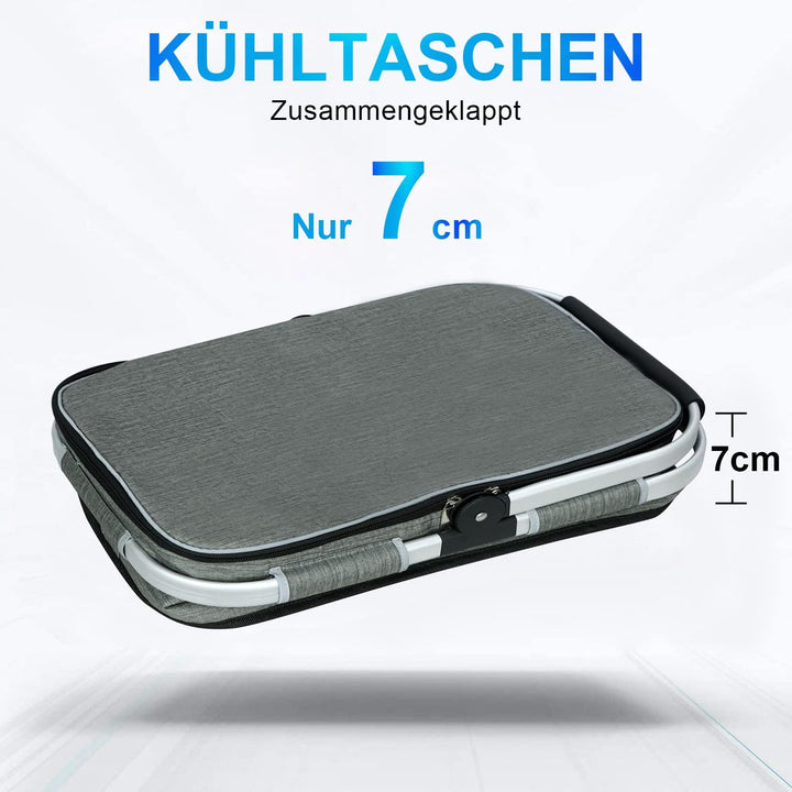 LIQINGG 35L Kühltasche Einkaufskorb Grosse isolierte Kühlkorb Lunchtasche Thermotasche für Büro Camp