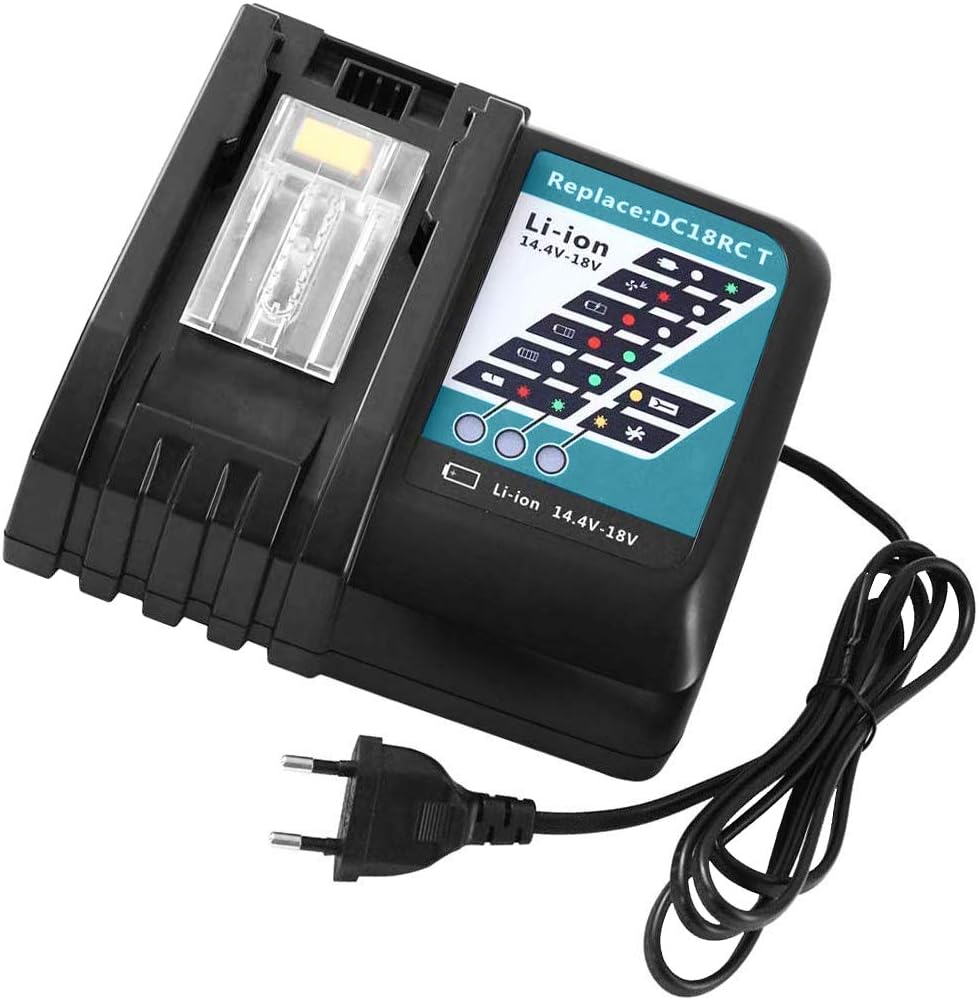 DOSCTT 7A Schnellladegerät DC18RCT DC18RC Ersatz Ladegerät für Makita 14,4 V-18 V Akku BL1850B BL183