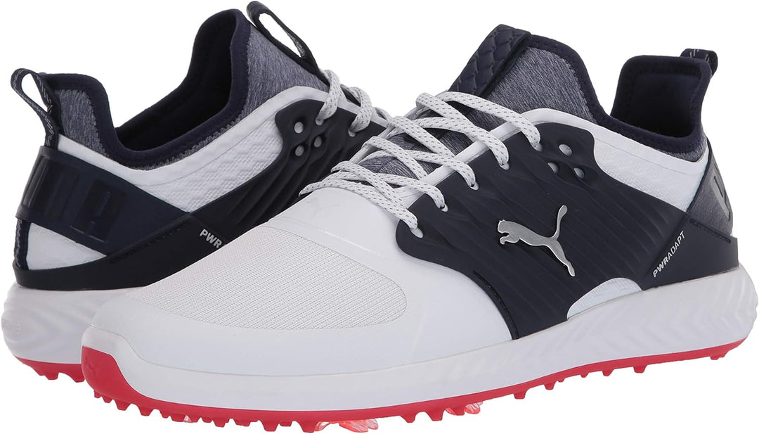 PUMA Herren Ignite Pwradapt Caged Golfschuhe 40.5 EU Puma White Puma Silver Peacoat, 40.5 EU Puma Wh