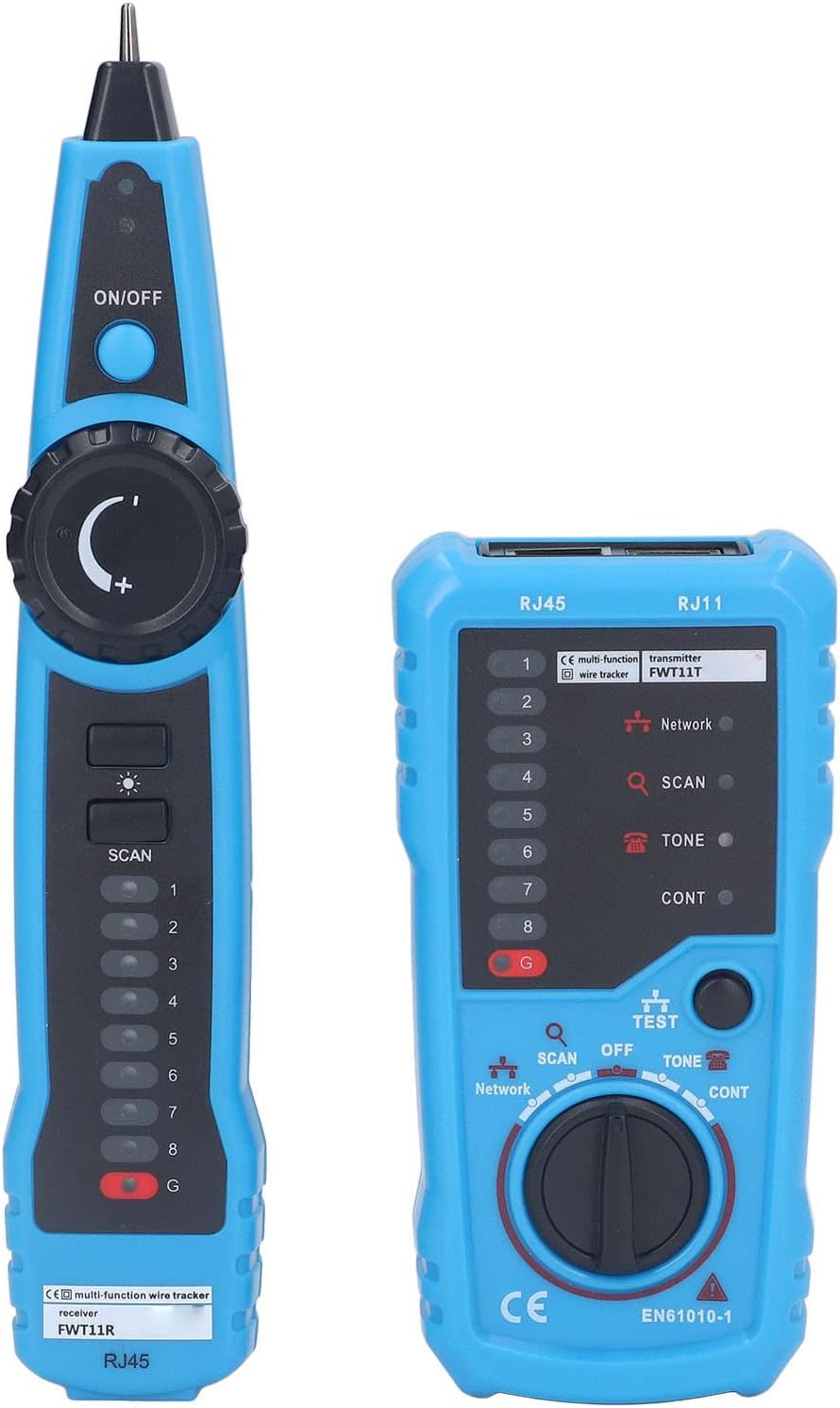 Bewinner Netzwerk-LAN-Kabeltester, RJ11-RJ45-Kabeltester, Kabeltester für Ethernet-Telefonkabel, Lei