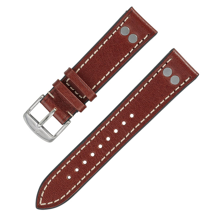 Laco Fliegeruhren Lederband – 18 mm – 18,5 cm lang – Nieten – Ersatzband – Einzigartige Qualität – H