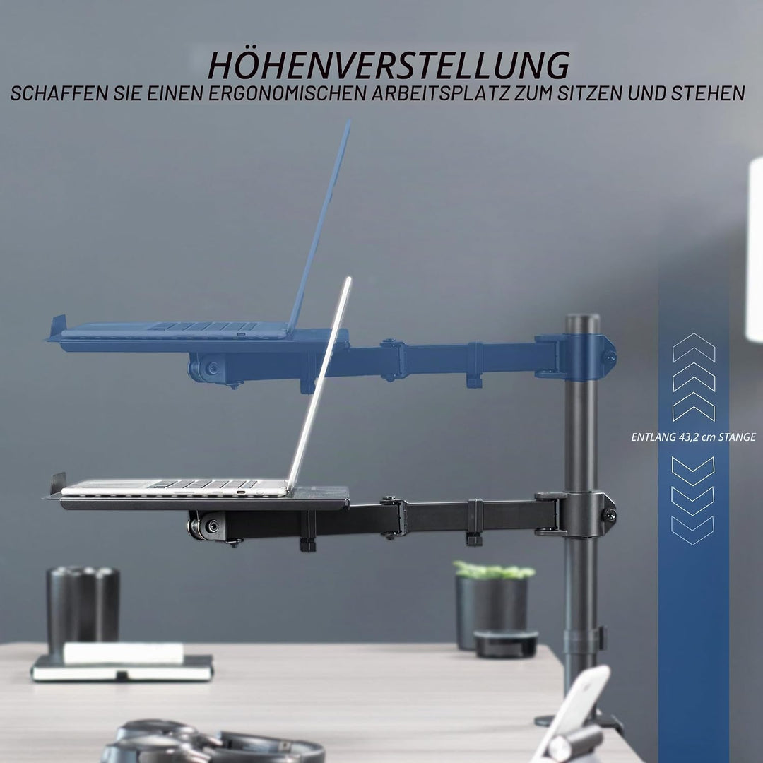 VIVO Einzel Laptop Notebook Tischständer montieren - voll einstellbare Verlängerung mit c Klemme (St