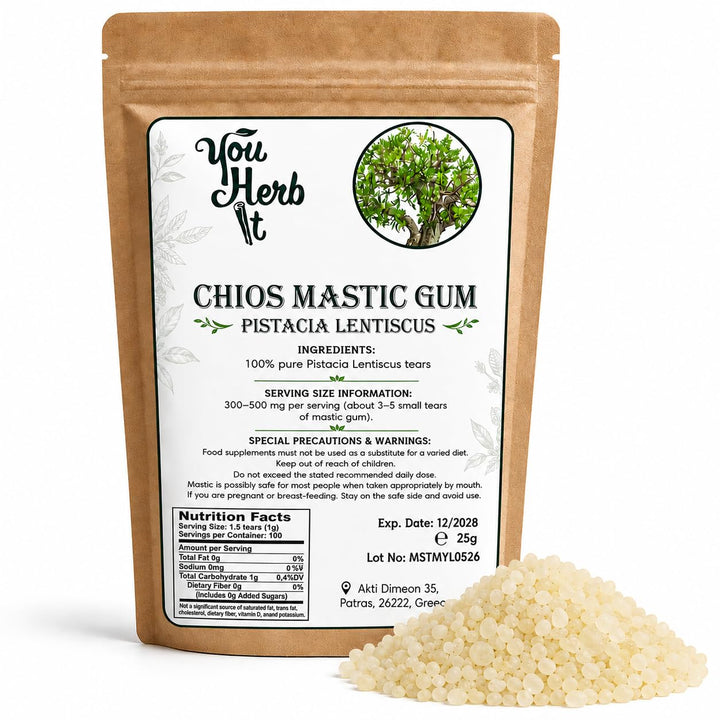 Griechisch Chios Mastika Mastix Natur Kaugummi - Kleine & mittlere Harze - Pistacia Lentiscus (300g)