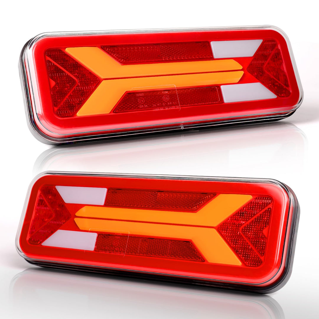 AOHEWEI 2 Stück Anhänger-Rücklichter, 12 V/24 V, superhell, wasserdicht, Blinker, Bremse, Rückwärtsg