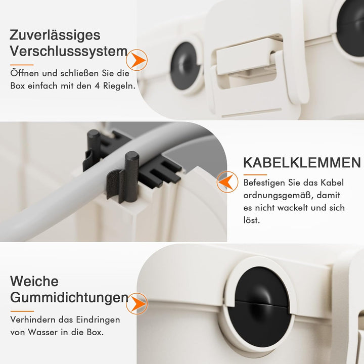 RESTMO extra grosse kabelbox (32 x 22 x 13 cm), IP54 wasserdicht, Outdoor kabel safe box, wetterfest