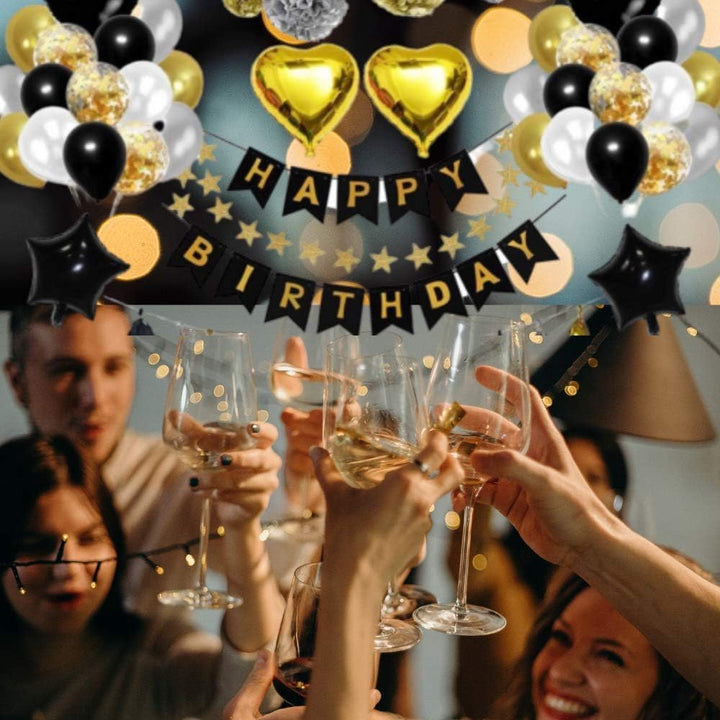 Bea's Party Pappteller gold weihnachten schwarz gold Weiss deko geburtstag mädchen geburtstagsdeko w