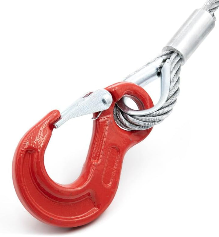 ALFA LOGISTIK Anschlagseil 8mm Durchmesser 5m Länge mit Haken und Öse – Drahtseil mit Haken - Stahls