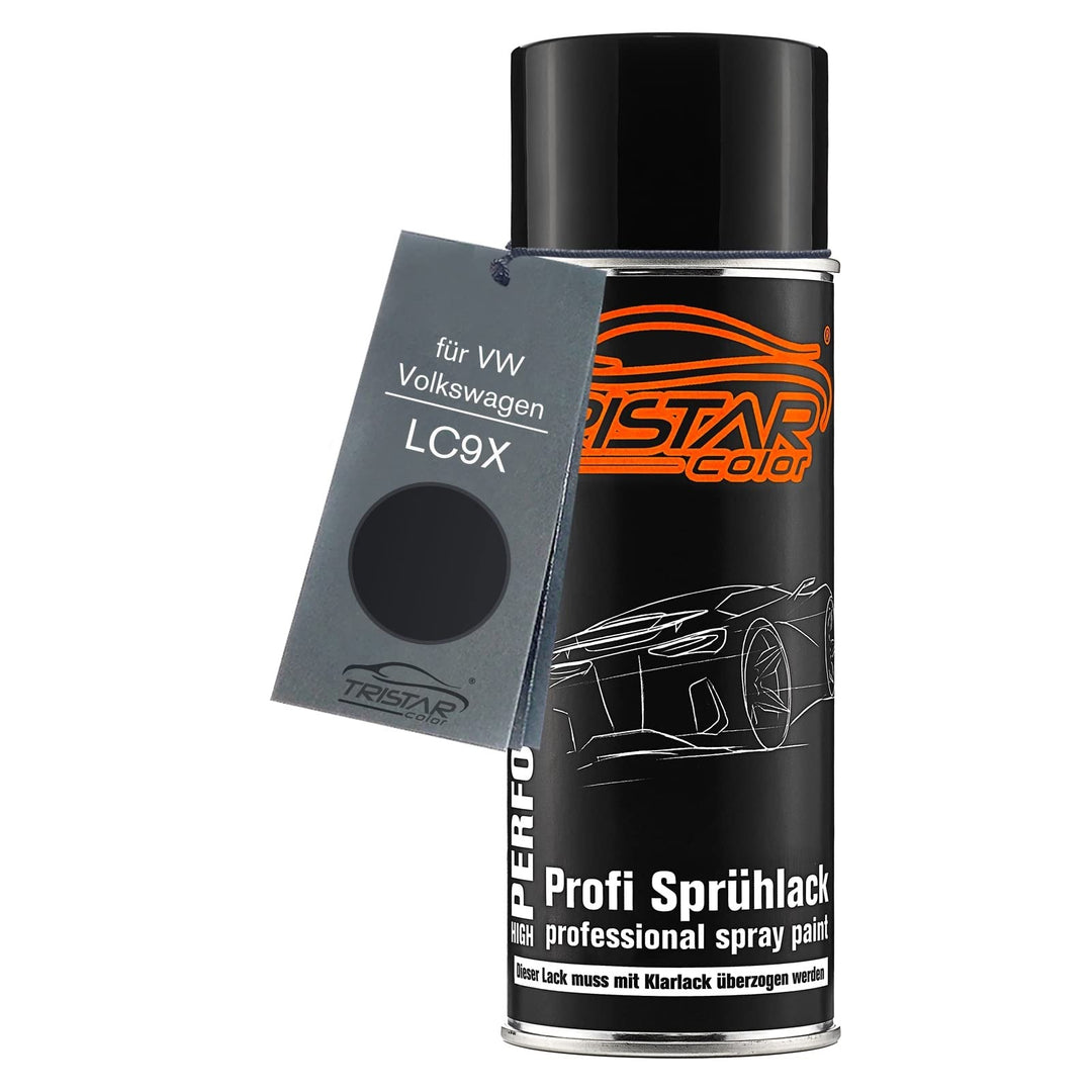 TRISTARcolor Autolack Spraydose für VW/Volkswagen LC9X Deep Black Perl Basislack Sprühdose 400ml