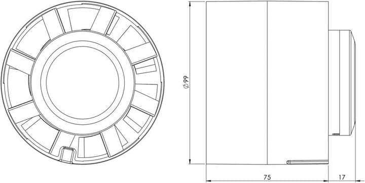 Ø 100mm Rohrventilator - Kanal Ventilator - Rohr Leise Lüfter - Rohrlüfter, Ø 100mm
