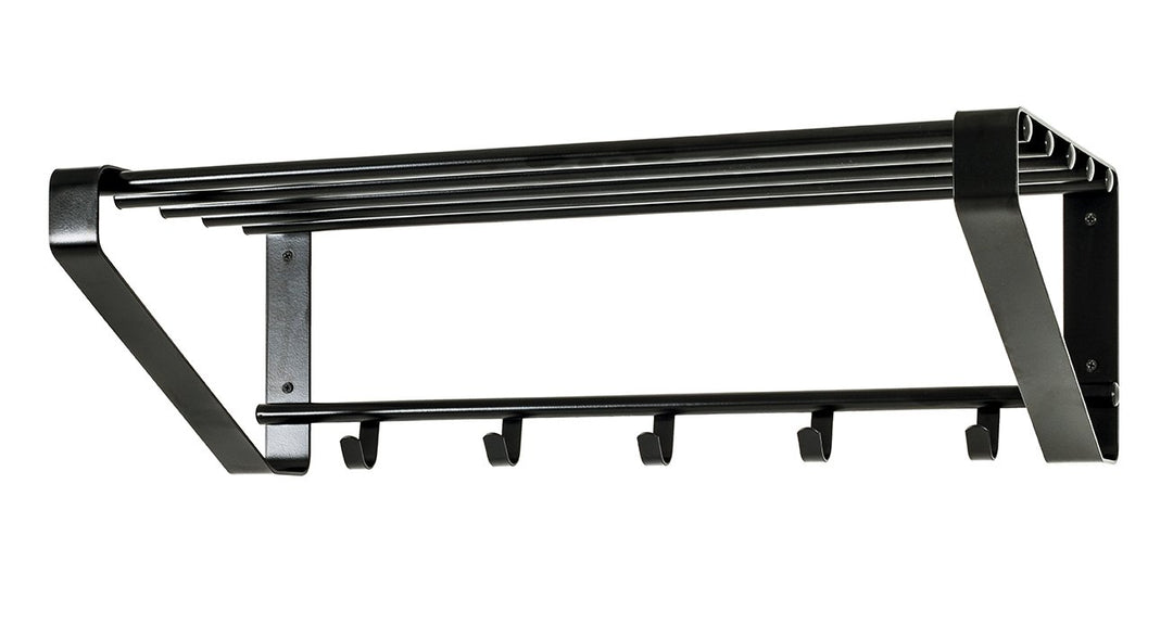 HAKU Möbel Wandgarderobe, Metall, schwarz, B 65 x T 30 x H 20 cm, Schwarz