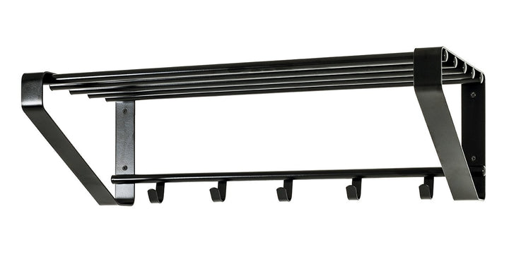 HAKU Möbel Wandgarderobe, Metall, schwarz, B 65 x T 30 x H 20 cm, Schwarz