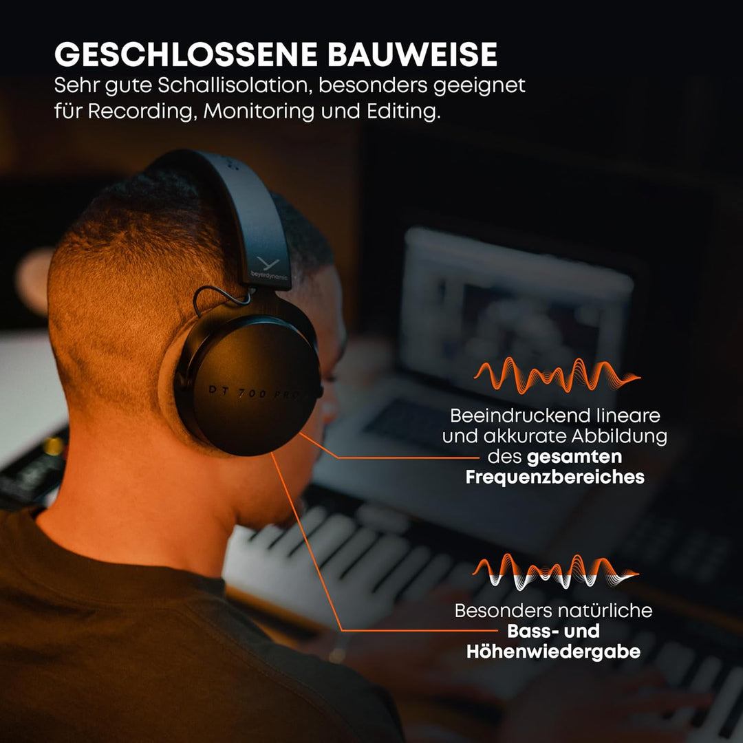 beyerdynamic DT 700 PRO X Geschlossener Studio-Kopfhörer mit STELLAR.45 Treiber für Recording & Moni
