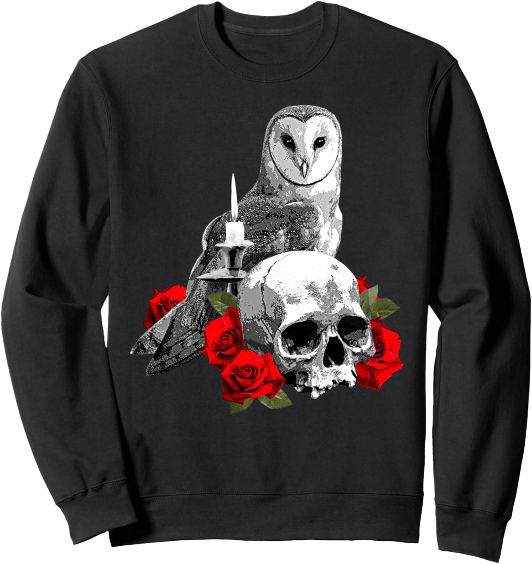 Skull, Roses, Owl and Candle Sweatshirt