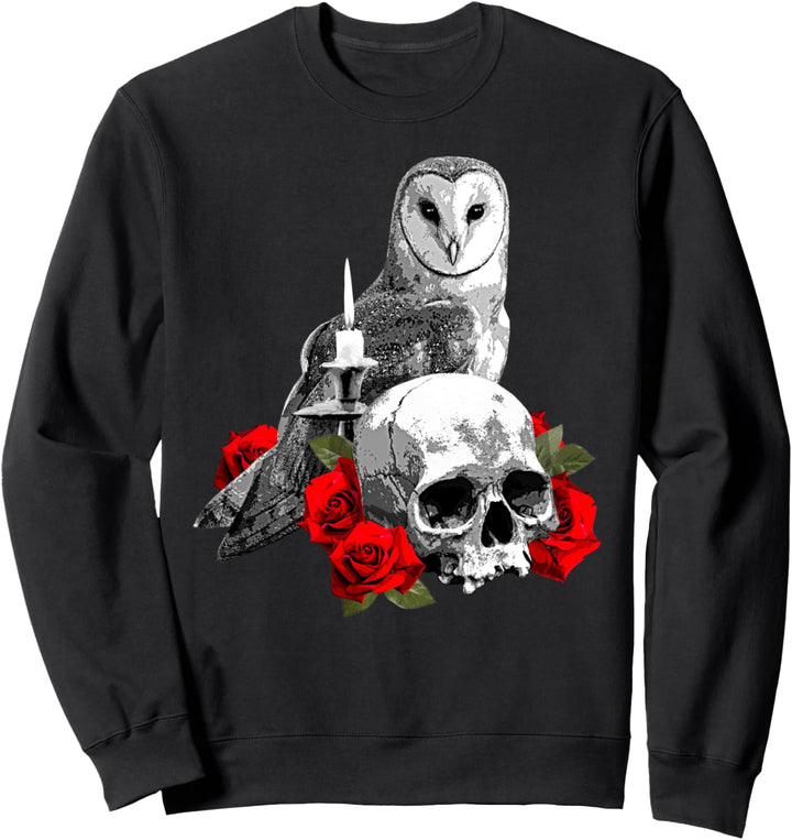 Skull, Roses, Owl and Candle Sweatshirt