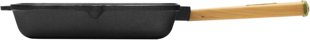 4BIG.fun Gusseisen Grillpfanne BRIZOLL mit abschraubbarem Griff Induktion (28 x 28 cm) Bratpfanne St