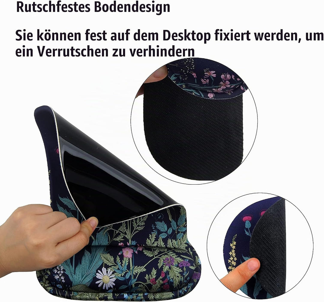 Mauspad mit Handauflage, Mauspad mit Gelkissen und Ergonomische Memory Foam Tastatur Handgelenkaufla