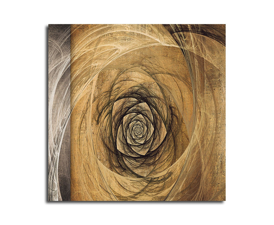 Paul Sinus Art Grau brauner Kunstdruck Abstrakt434_60x60cm Leinwandbild Elegantes Design Tiefe Verbu