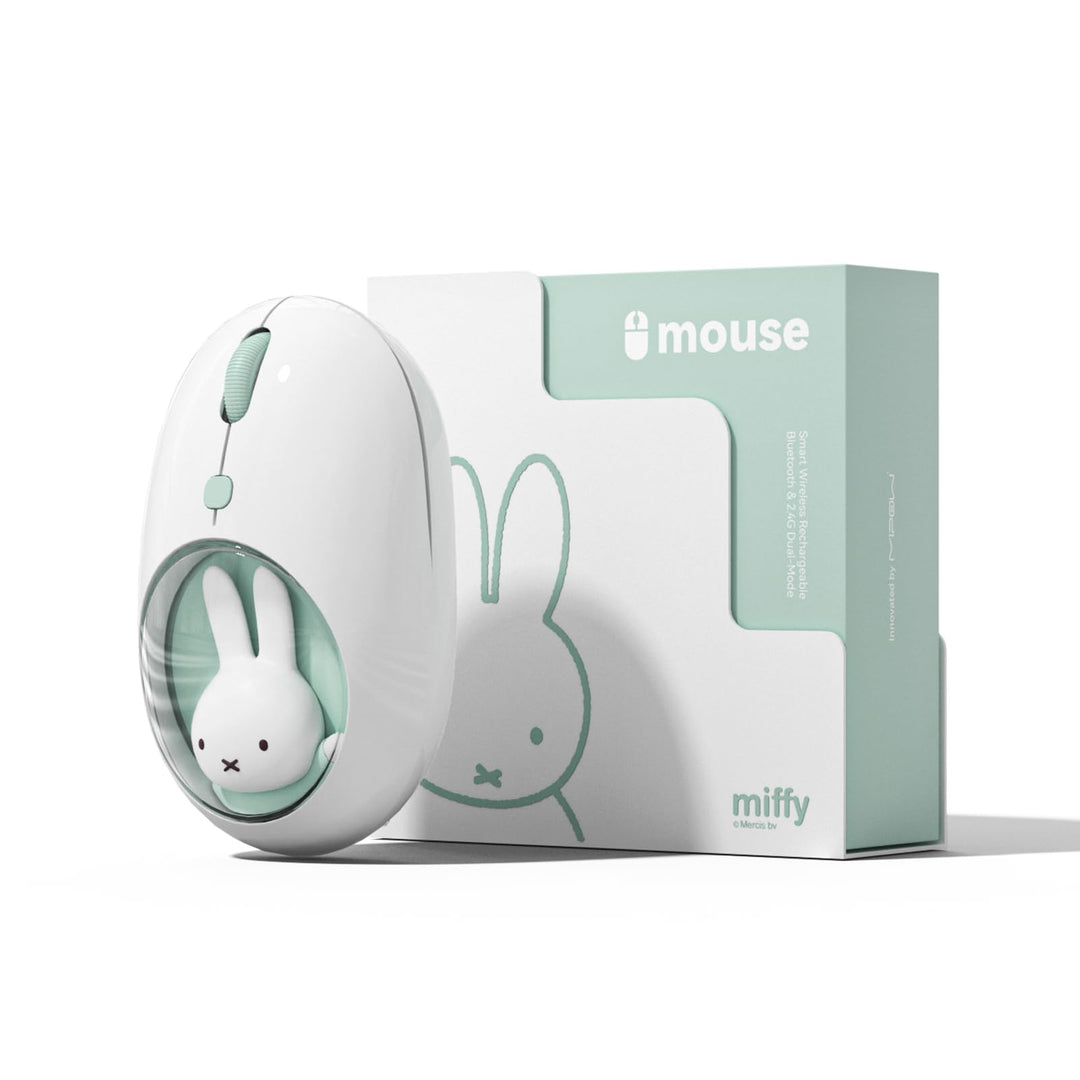 MiPow x Miffy Bluetooth Wireless Maus, kleine tragbare Maus, geeignet für Laptops, Tablets usw., Tra