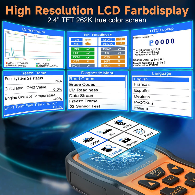 AUTOPHIX OM126P OBD2 Diagnosegerät Universal KFZ-Fehlercode-Lesegerät kfz diagnosegerät für alle Fah