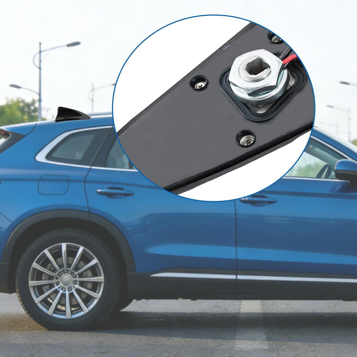 Vecys DAB DAB+ Car Antenna Shark Fin FM/AM Radio Antenna Signal Booster SMA to DIN Plug Connector Ca