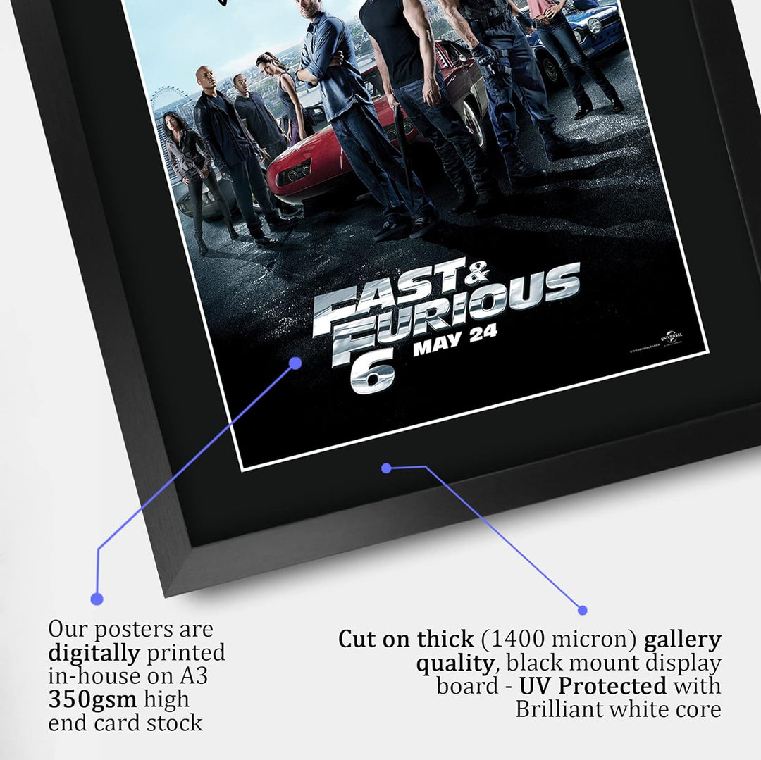 HWC Trading FR A3 Fast & Furious 6 Vin Diesel Gifts gedrucktes Poster, signiertes Autogramm für Film