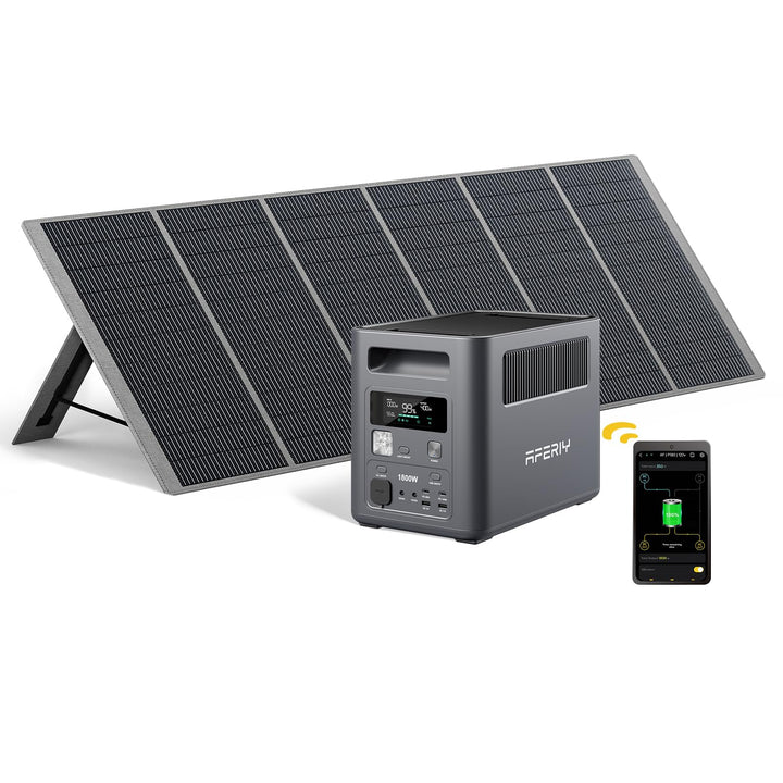 AFERIY 1800W1024Wh Tragbare Powerstation mit 400W Solarpanel, für Camping | Solargenerator 1Std Schn