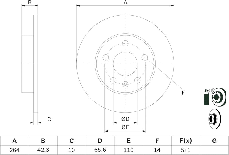 Bosch BD783 Bremsscheiben - Hinterachse - ECE-R90 Zertifizierung - zwei Bremsscheiben pro Set