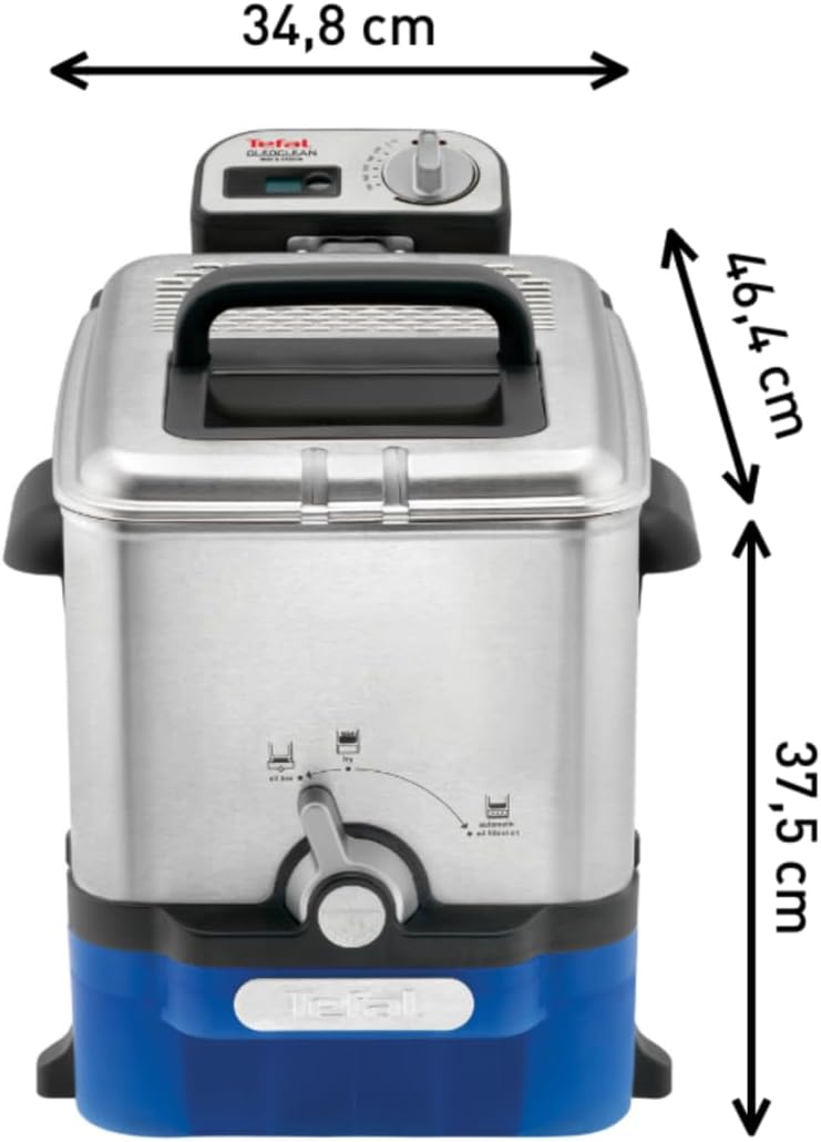 Tefal FR8040 Oleoclean Pro Inox & Design Fritteuse | 2300W | Kapazität 1,2 Kg | Herausnehmbarer Ölbe