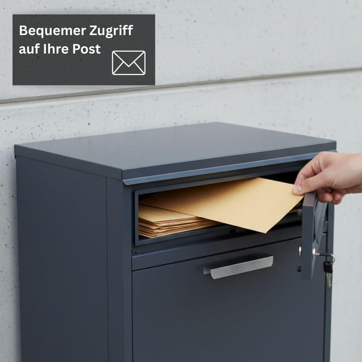 RS Trade Paketbriefkasten XXL mit Paketfach – Freistehende Paketbox für draussen, Abschliessbarer Br