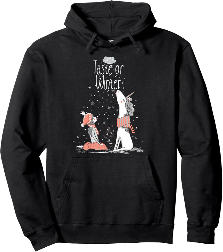 Taste of Winter Geschmack des Winters Einhorn Mädchen Schnee Pullover Hoodie