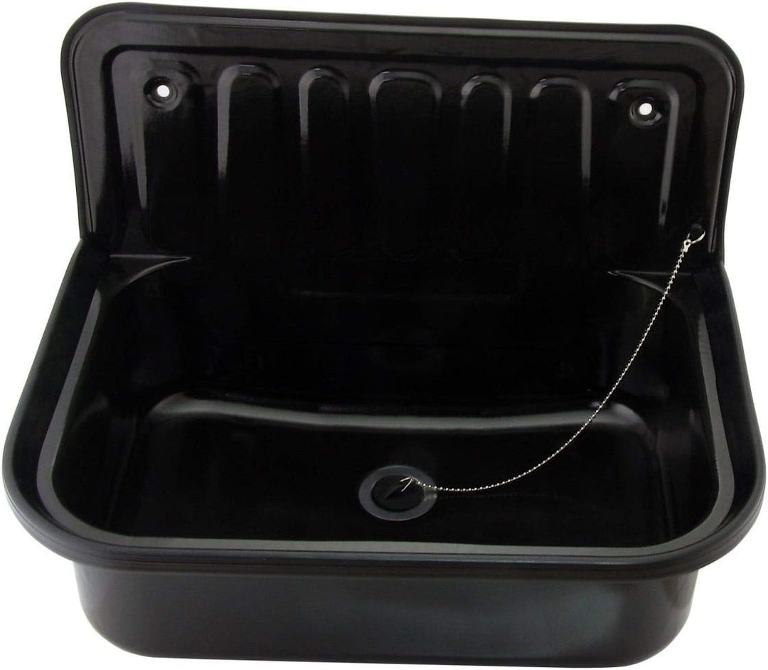 Ausgussbecken Waschbecken aus Stahl für Garten, Keller, Waschküche | schwarz | 51x33x37cm