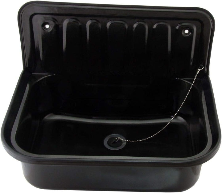 Ausgussbecken Waschbecken aus Stahl für Garten, Keller, Waschküche | schwarz | 51x33x37cm